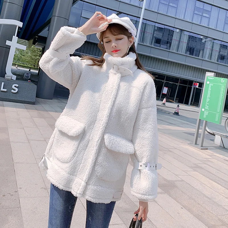 

Женская зимняя стеганая куртка средней длины, Корейская модель кашемира, утепленная теплая куртка, новинка 2022