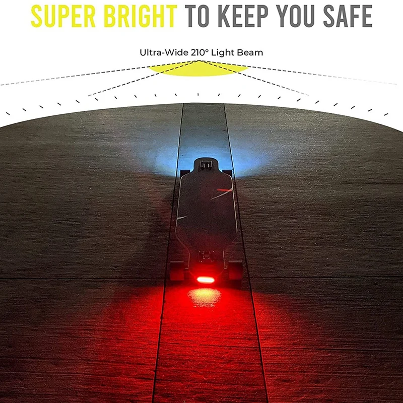 USB Rechargeable Bike Lights Perfect for Skateboard Scooter Riding Accessories White and Red LED | Спорт и развлечения