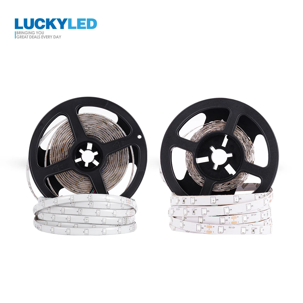 LUCKY светодиодный 5 м светодиодный 12 в водонепроницаемый SMD 2835 5050 60 светодиодный s/M лента светодиодный RGB лента гибкий светодиодный светильник