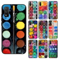watercolors set paint palette box phone case for samsung s6 s7 edge s8 s9 s105g lite2019 s20 s 21 plus cover fundas coque