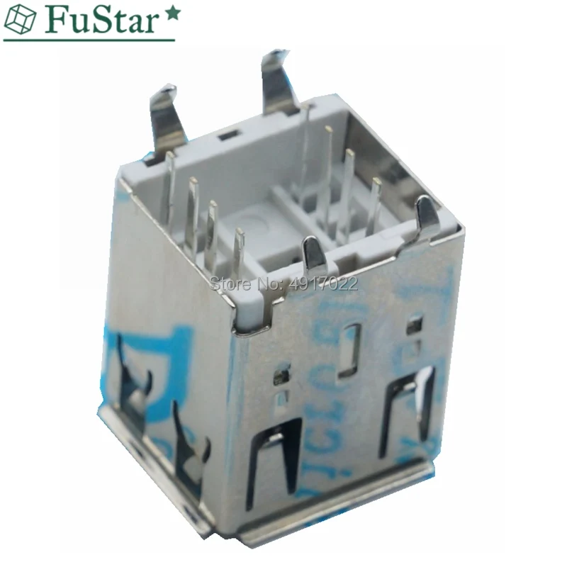 10 шт. Вертикальный двойной usb тип A женский припой Разъемы разъем PCB USB 180 градусов 4