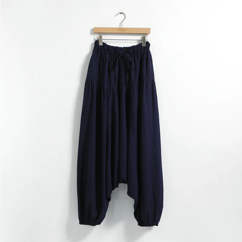 2020 Модные мужские весенние осенние льняные Хлопковые Штаны-шаровары уютные