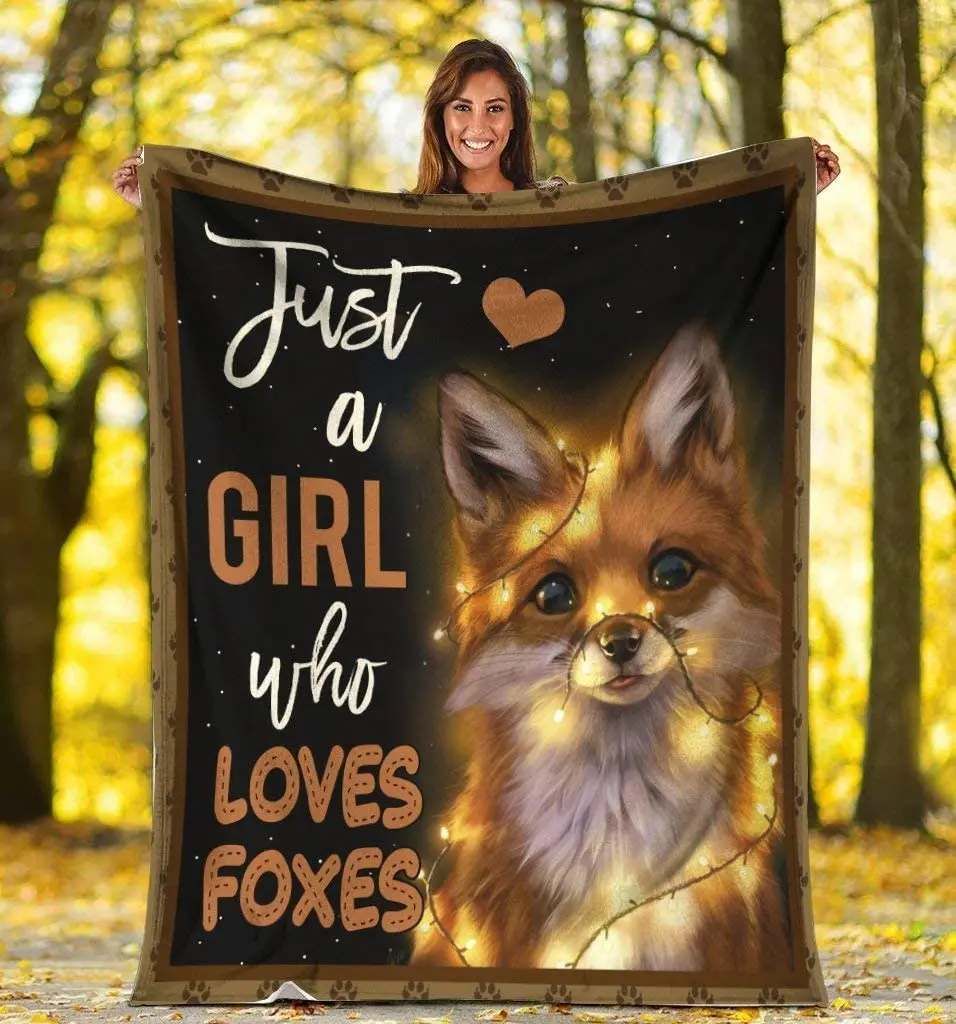 

Foxes Blanket Cute Foxes Blanket Just A Girl Who Loves Foxes Blanket Customized Blanket Cute Foxe Blanket Gift For Lovers