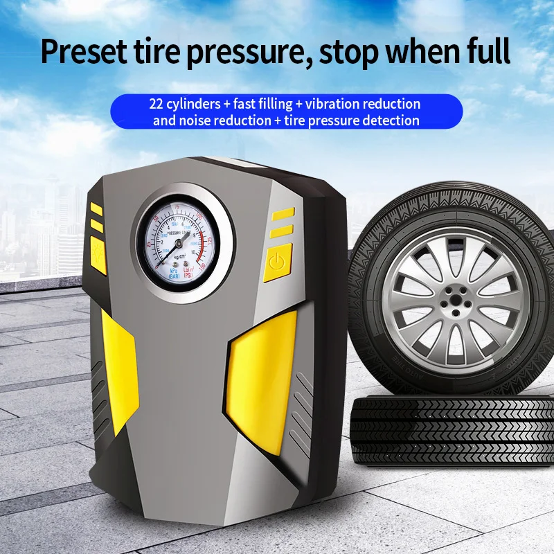

Portable Car Air Compressor DC 12V Pointer Tire Inflator Air Pump 150 PSI Auto Air Pump For Car Motorcycle LED Light Tire Pump