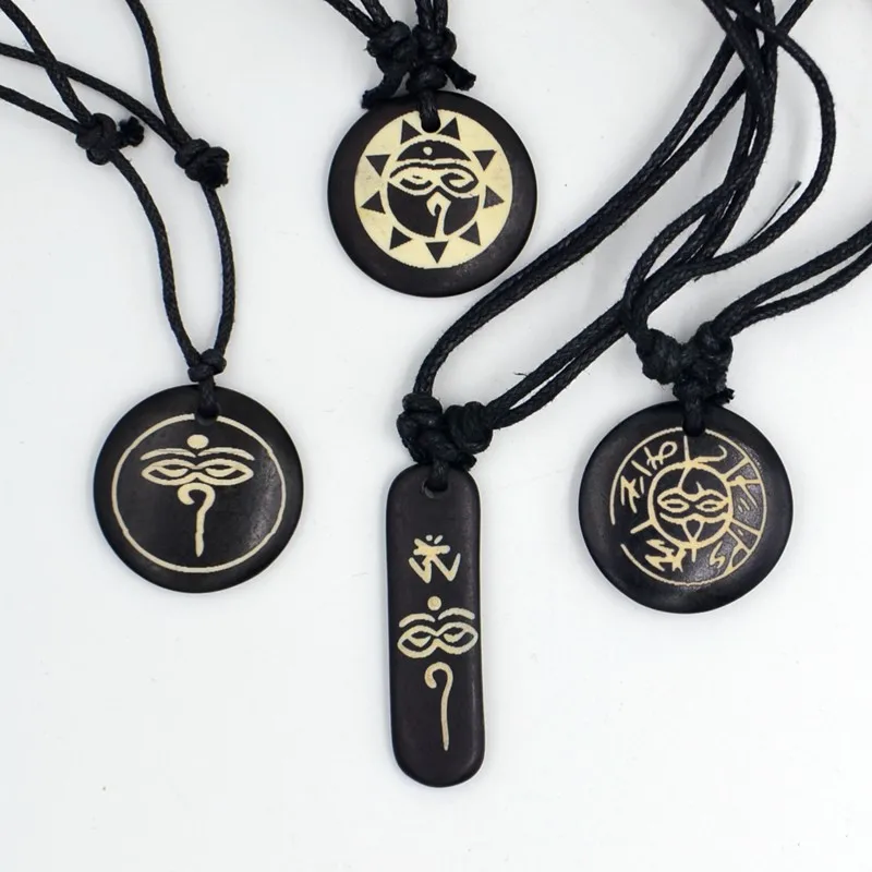 Ожерелье с подвеской Небесные глаза кость подарок на удачу этнический тотем