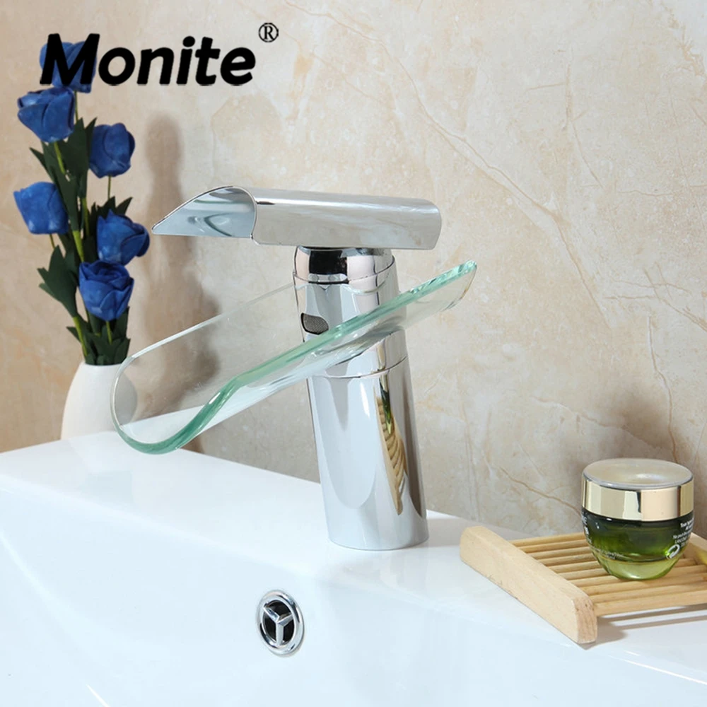 Monite Bathroom Washbasin Glass Faucet Waterfall Glass Bathroom Basin Chrome Mix Tap Sink Faucet Two Chioce for Bathroom
Monite Bathroom Washbasin Glass Faucet Waterfall Glass Bathroom Basin Chrome Mix Tap Sink Faucet Two Chioce for Bathroom