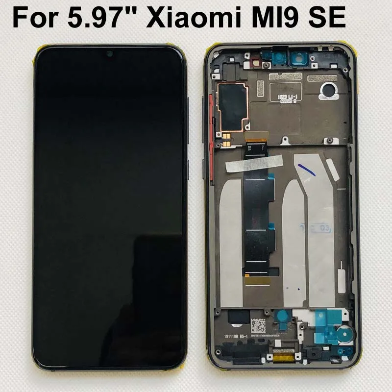 Оригинальный тестовый Новый ЖК дисплей 5 97 &quotXiaomi MI9 SE Mi9 AMOLED с рамкой и цифровым