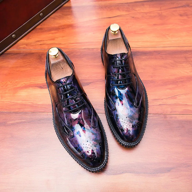 Туфли мужские на толстой подошве весна-осень-зима | Обувь