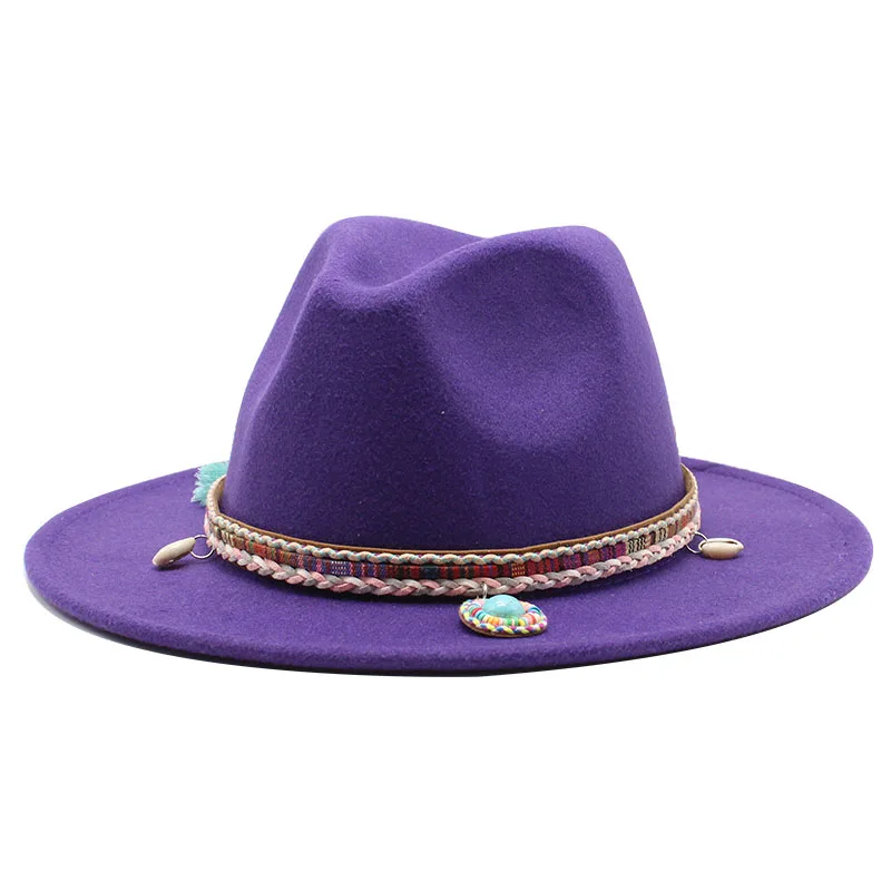 Шляпа Seioum Федора для женщин и мужчин шляпа с широкими полями из шерсти фетра