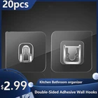 Двухсторонняя клейкая настенная вешалка, прочный прозрачный настенный держатель на присоске для ванной, спальни, фоторамкитравы