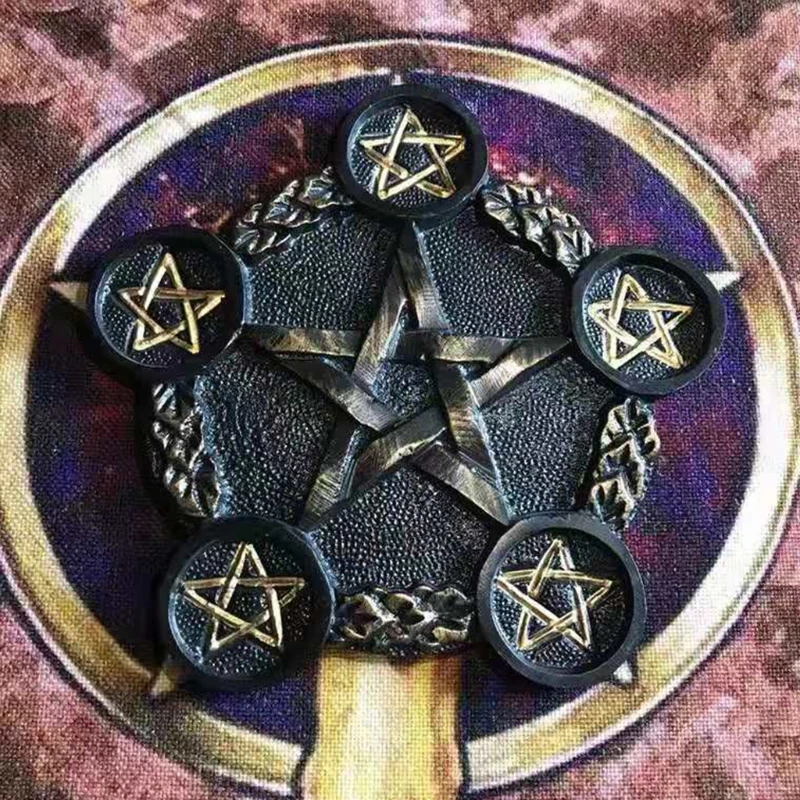 

Astrology Pentacle Altar Candle Holder Epoxy Resin Mold Divination Magic Plate Candlestick Silicone Mould DIY Crafts Tool