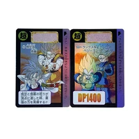 2pcs dragon ball anime figures flash cards son goku vegeta father son cp collectible cards toys birthday gifts for children