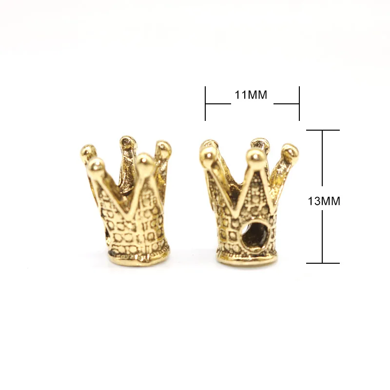 

Wholesale 10pcs/20pcs/lot Crown Beads Bracelet for Jewelry Making Spacers Bead Metal Tibetan Silver color Beads