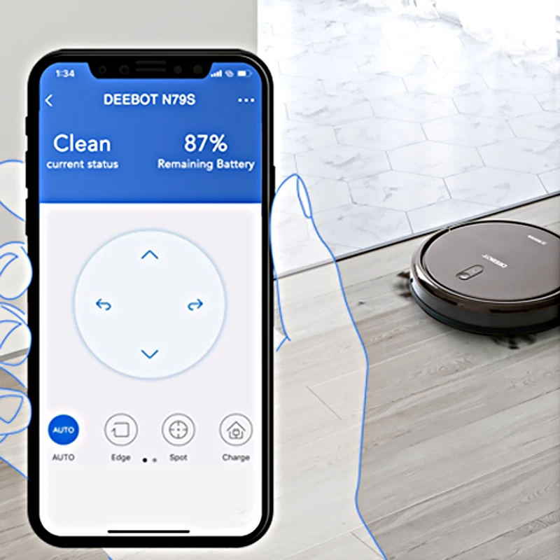 ECOVACS Deebot N79S робот пылесос с максимальной мощностью всасывания поддержкой Wi fi и