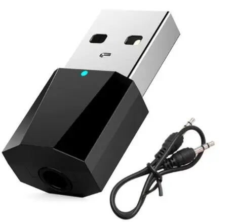 DC 5 В USB пластик черный беспроводной Bluetooth 4,2 аудио стерео приемник для 3,5 мм автомобиля AUX динамик наушников синий светодиодный индикатор