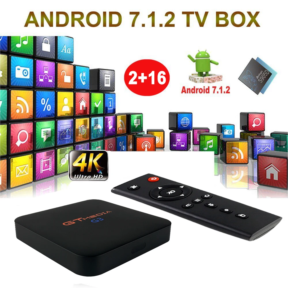 Бразильская IP ТВ оригинальная GTMEDIA G3 ТВ приставка Smart 4K Ultra BT4.0 Android 7,1 2G/16G wifi Google Cast Netflix DRM Widevine L1 ТВ приставка