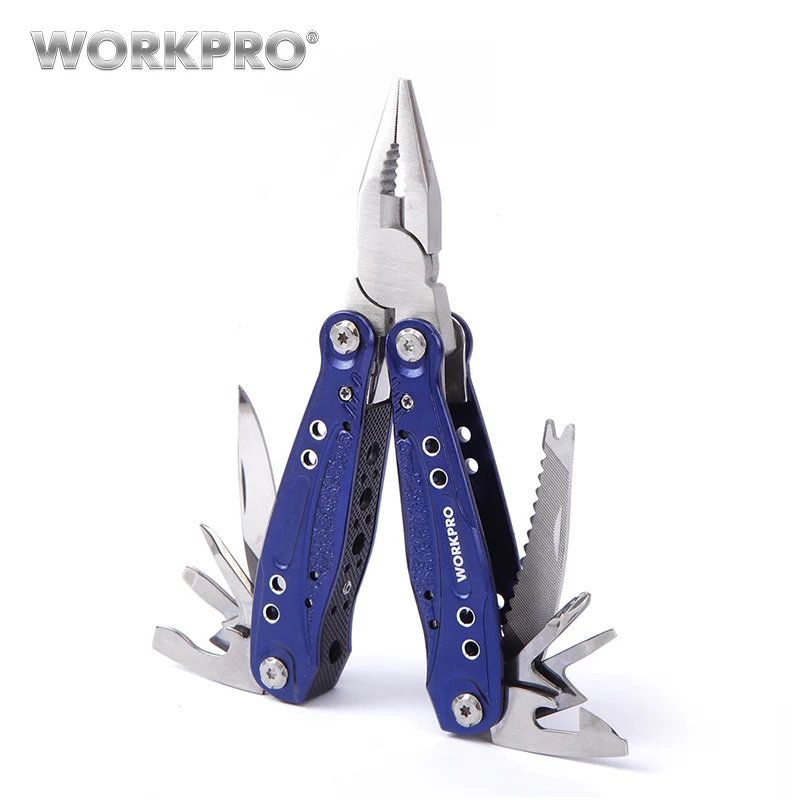Многофункциональный инструмент WORKPRO 15 в 1, инструменты для кемпинга, алюминиевые многофункциональные плоскогубцы, складные плоскогубцы, инструменты для выживания на открытом воздухе