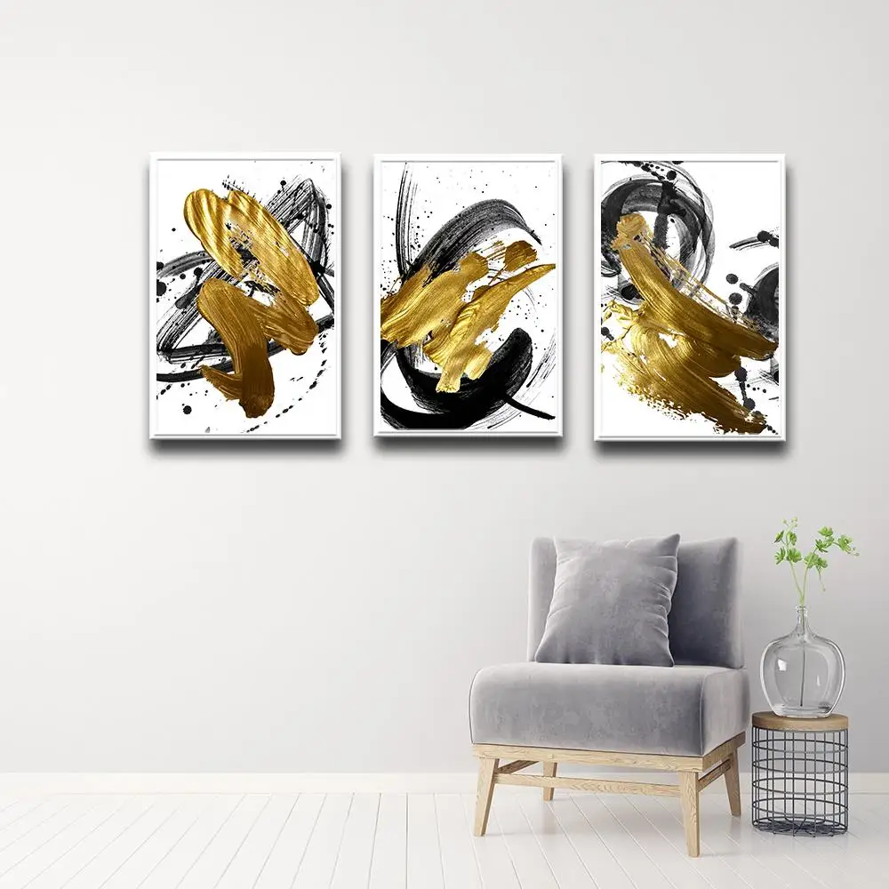 Скандинавские абстрактные холщовые плакаты и принты Минималистичная Настенная