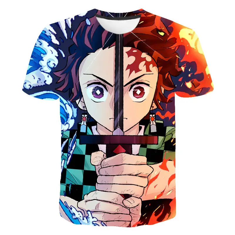

Summer 3D Printed T Shirts Kimetsu No Yaiba Demon Slayer Streetwear Boy Girl Kids Fashion Men Women Children Short Sleeve Tops