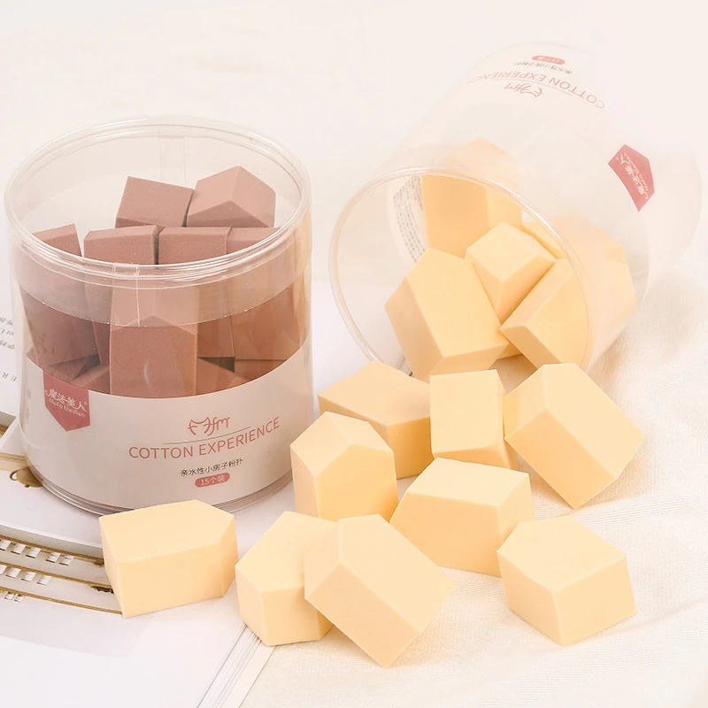 Маленький домик слоеный 15 шт пентагональный макияж пуховый порошок Гладкая