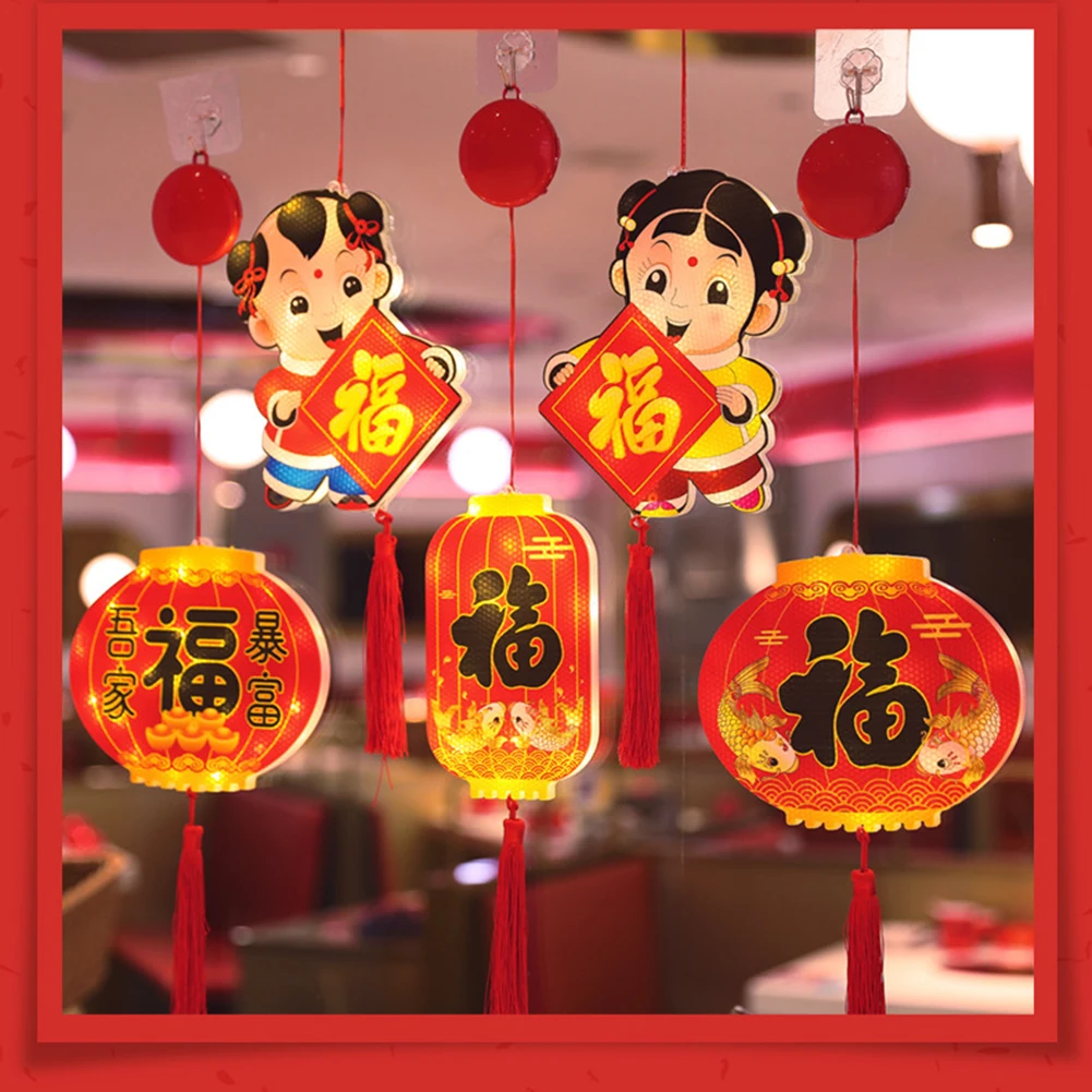 

Good Fortune Red Lanterns Lamp for Chinese New Year Spring Festival Party Celebration Home Decoration Hanging Lanterns