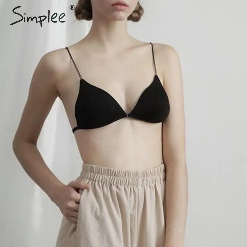 Simplee женское сексуальное нижнее белье с открытой спиной однотонное черное белое