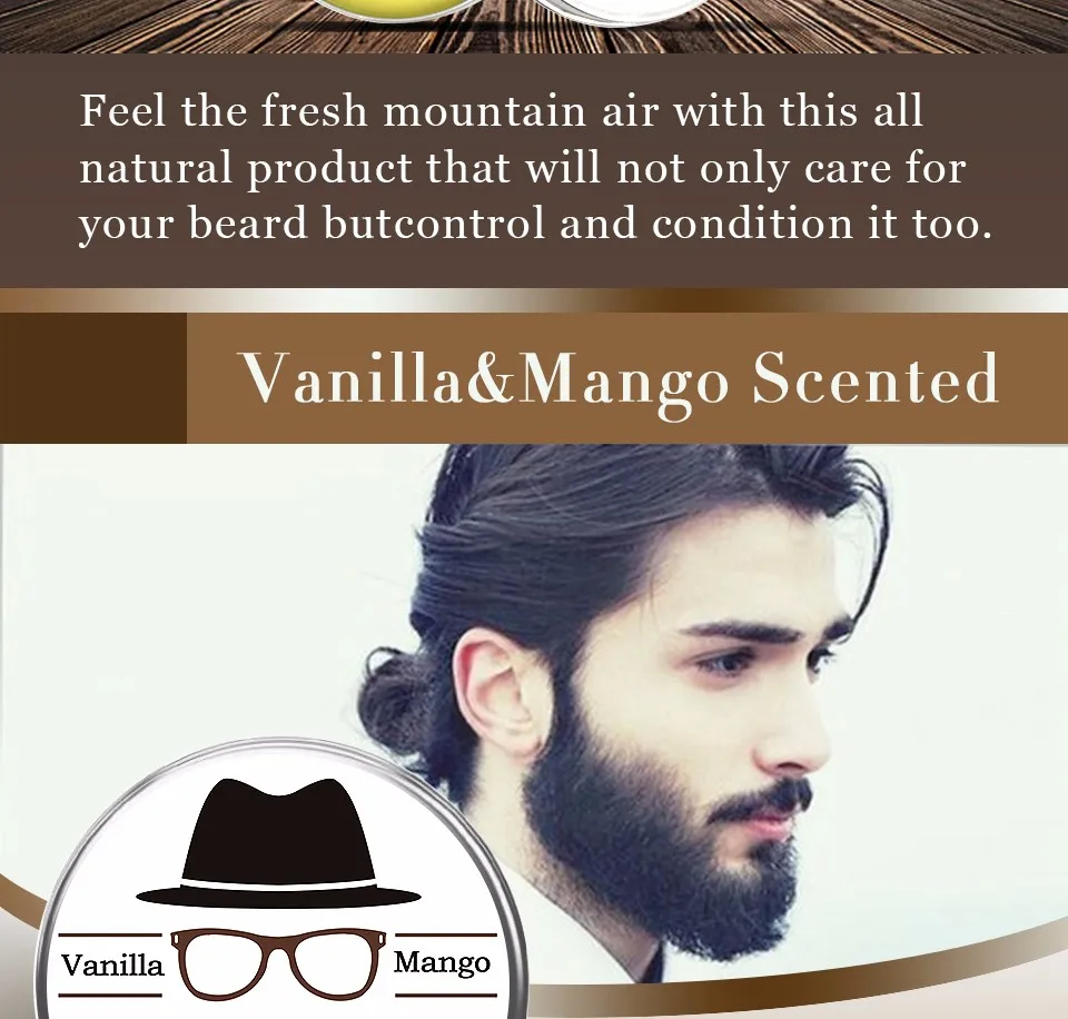 Pansly, мужской органический бальзам с маслом для бороды, воск для усов, сглаживающий, нежный, мужской, уход за бородой, Стайлинг, пчелиный воск, увлажняющий натуральный бальзам для бороды