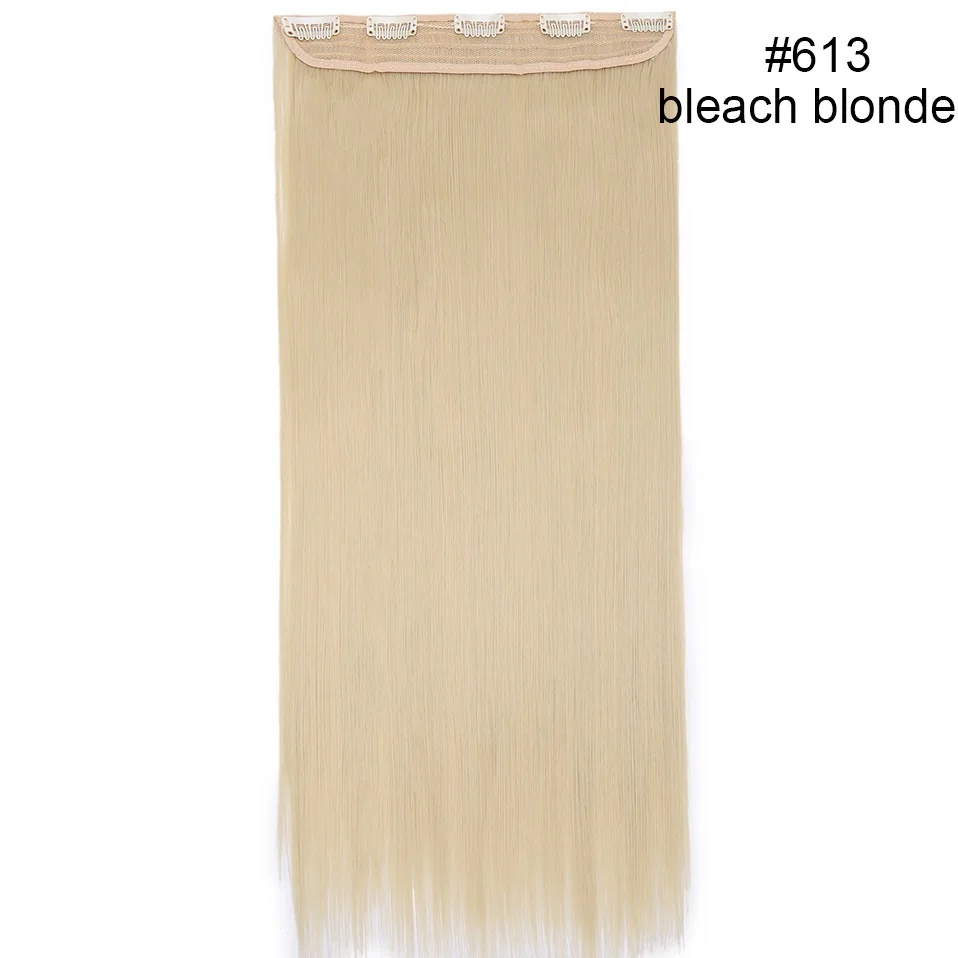 bleach blonde SNOILITE осень до талии 46-76 см Длинные клип в один кусок волос для наращивания Натуральные Прямые толстые синтетические волосы для женщин - Цвет: bleach blonde