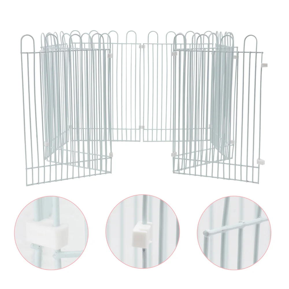 

8Pcs Hamster Fence Hamster Iron Wire Fence Simple Exercise Yard White