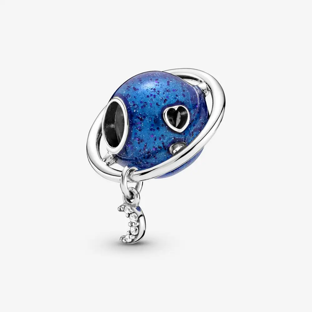 

Authentic 925 Sterling Silver Moon around the Earth Charms Fits Europe Bracelet Beads DIY Jewelry Making Charmsy Berloque