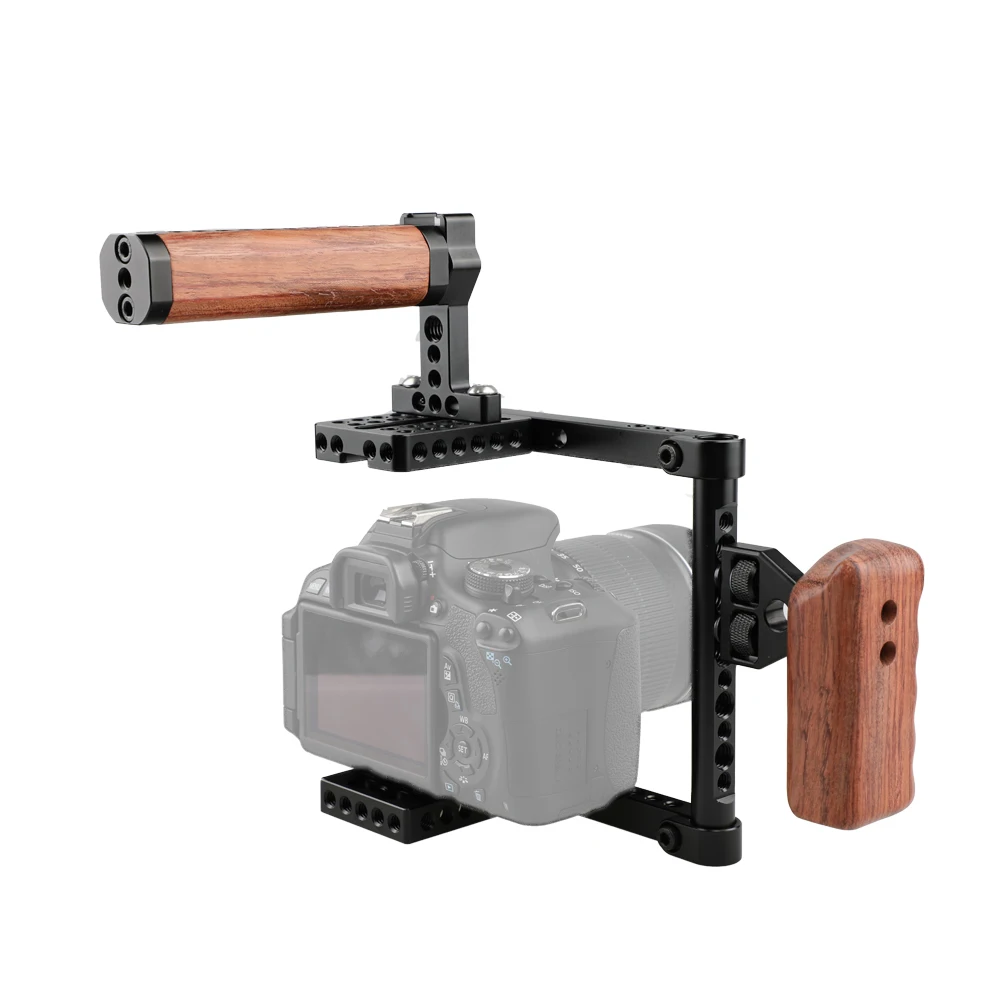 Kayulin новый дизайн DSLR камера клетка с верхней ручкой деревянная рукоятка для Canon 600D