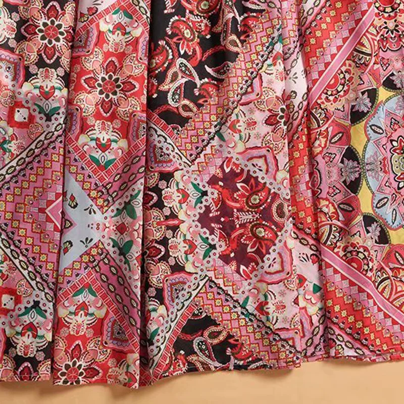 

Bohemian Long Dress 2020 Spring Style Women O-Neck Vintage National Style Print Long Sleeve Casual Beach Long Maxi Dress Chic