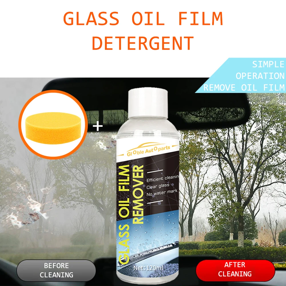 

120ML Car Glass Oil Film Remover Windshield Cleaner Heavy Oil Car Window Cleaner Vehicle Car Stains Cleaning Car nursing fluid
