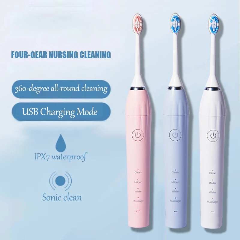

Sonic Electric Toothbrush Brand New IPX7 Waterproof USB Wireless Charging Style 360 Degrees Clean Adult Water Proof Tooth Brush