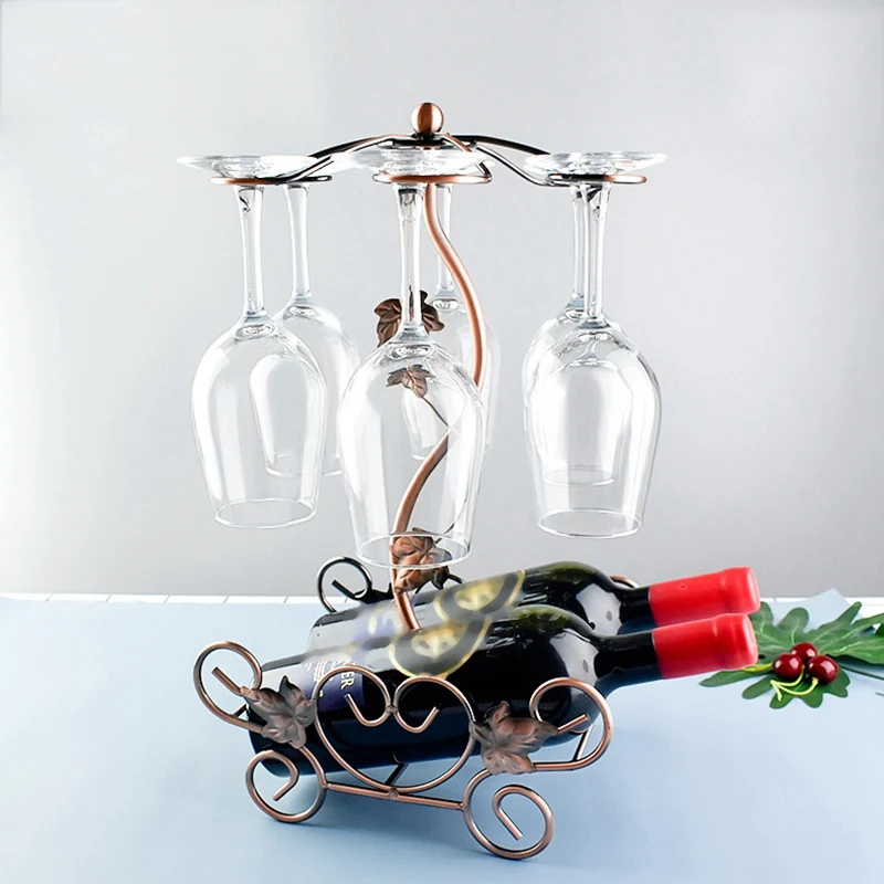 Unique Wine Rack Holder Stand Hanging Drinking Glasses Stemware Shelf Bottle Glass Cup Display Home Bar De |