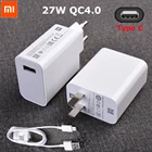 Оригинальное быстрое зарядное устройство Xiaomi 27 Вт QC 4,0 Turbo адаптер USB C кабель для Mi 9 10 9T Pro Max 3 Mix 3 A3 CC9 Redmi note 8 9 pro 8T 9s