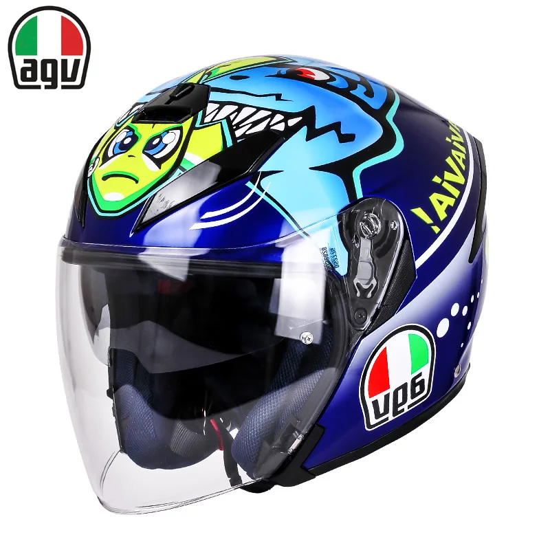 AGV K5 Джет Валентино Росси мужской двойной объектив Половина мотоциклетный шлем