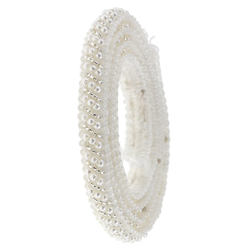 1 ярд вышитый бисером кружевной отделкой шитье аппликация ленты украшения