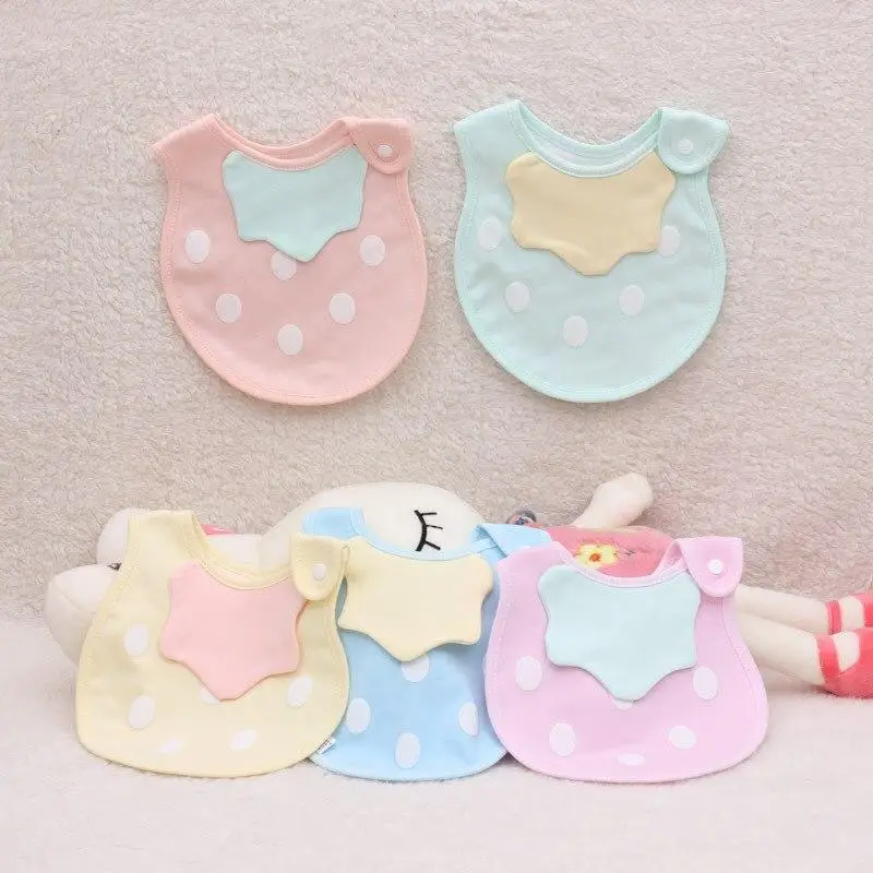 

Baby Bibs Cotton Bibs Cartoon Dot Print Saliva Towel Infant Waterproof Boys Girls Feeding Apron Cotton Bandana Toddler Bibs