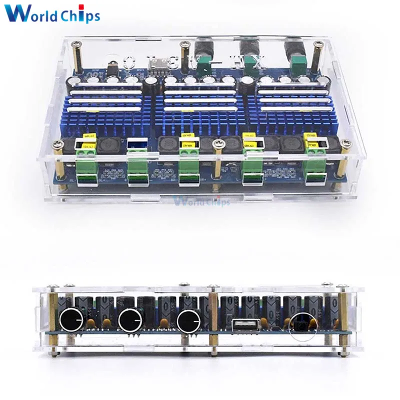 XH A310 TPA3116D2 Bluetooth 5 0 Плата усилителя 4 CH 50Wx2 + 100Wx2 аудио цифровой AMP 3 мм AUX USB вход