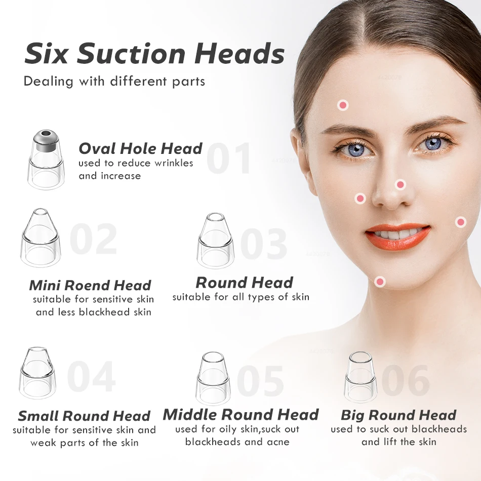 

Blackhead Remover Face Deep Nose Cleaner T Zone Pore Acne Pimple Removal Vacuum Suction Facial Diamond Beauty Clean Skin Tool