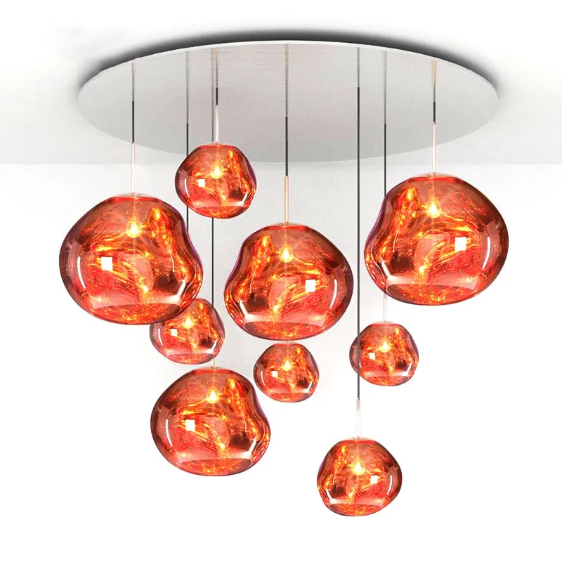 Современный светодиодный подвесной светильник из стекла лава золотой