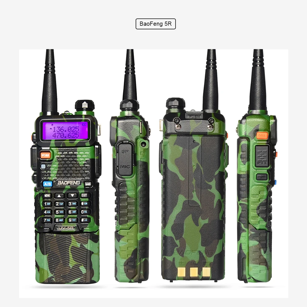 Baofeng UV-5R Two Way Radio Mini Portable 5W Dual Band VHF UHF Walkie Talkie UV5R 128CH FM Transceiver Hunting Ham Radio Scanner