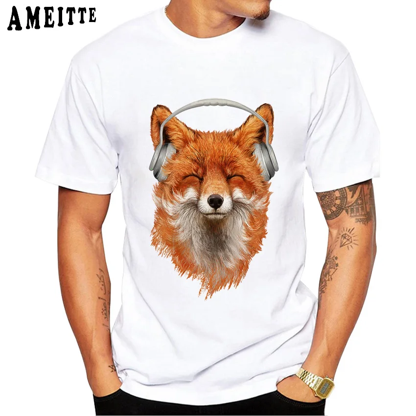 Винтажная забавная футболка в стиле хип хоп с геометрическим принтом волка и