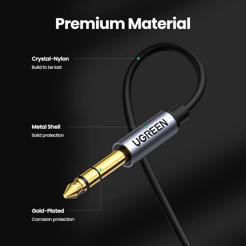 UGREEN 6.5mm to 3.5mm Headphone Adapter TRS 6.35mm 1/4 Male 1/8 Female Stereo Jack Audio for Amplifiers Guitar | Электроника