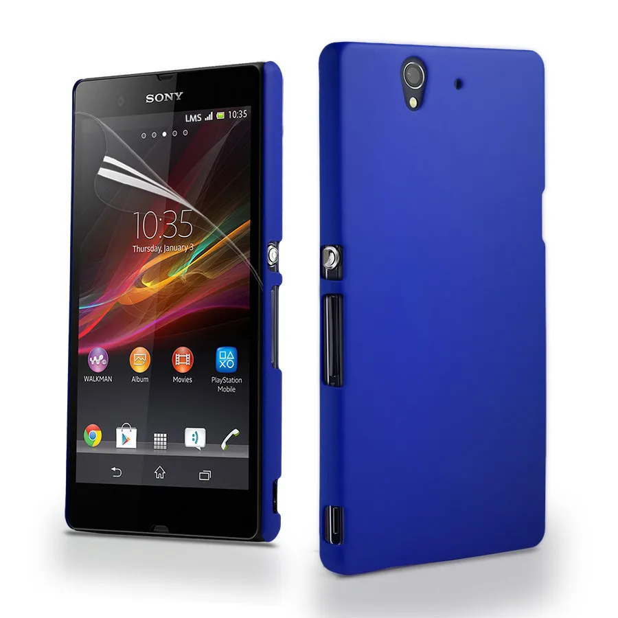 blue Гладкая твёрдая обложка чехол для sony Xperia Z(Сони Иксперия З) Xperia Z2 XZ3 XA3 XA3 E3 Z3 Z5 ультра XZ4 компактный XZ4 XZ2 XZ2 prime sony XA2 - Цвет: blue