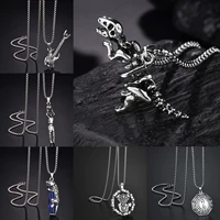1 piece punk skull crystal bull house pendant for men women vintage necklaces fashion jewelry accessories party birthday gift