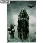 Алмазная живопись, картина с изображением черепа, квадратнаякруглая, бриллиантовая мозаика; Резина, картина 5d, картина с изображением пейзажа смерти