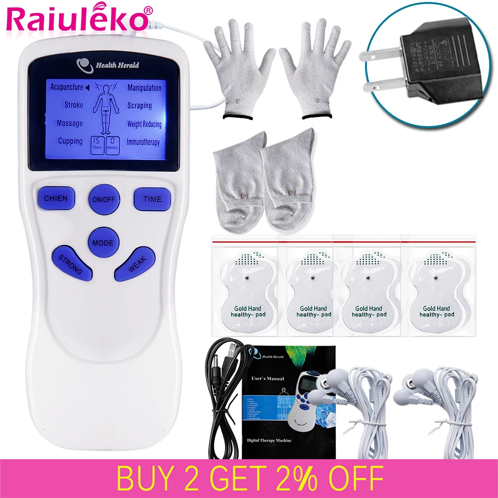 

8 Mode 15Levels EMS Electric Muscle Stimulator TENS Machine Acupuncture Body Massage Digital Therapy Massager Electrostimulation