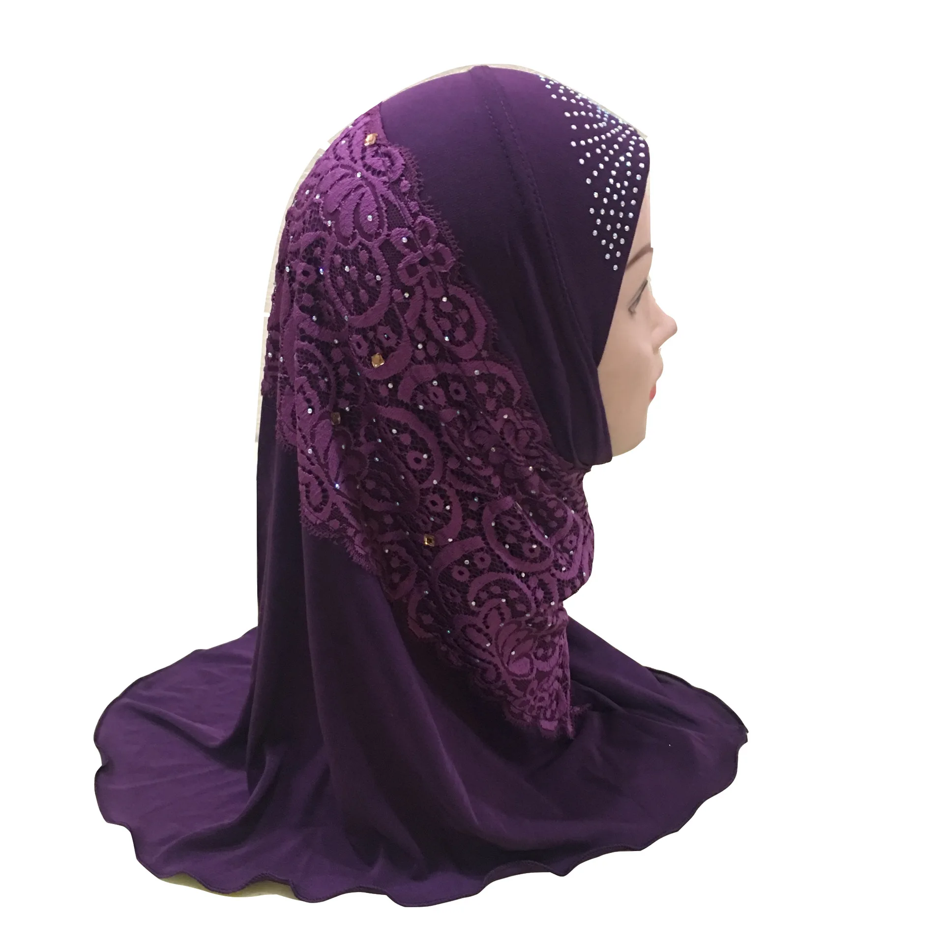 Can Pick Colors Beautiful Little Girl Muslim HIJAB with Lace Beading Small Hijab | Тематическая одежда и униформа